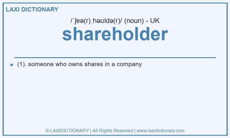 Definition shareholder in British English