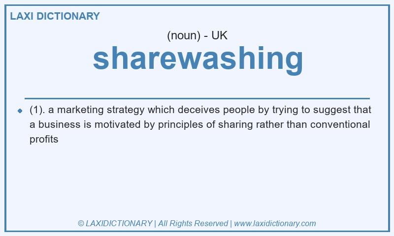 Definition sharewashing in British English