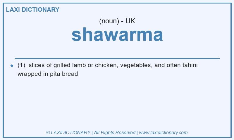 Definition shawarma in British English