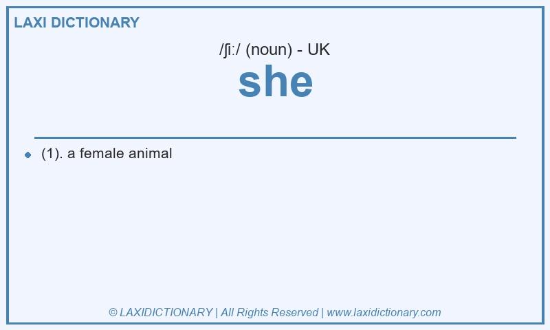 Definition she in British English