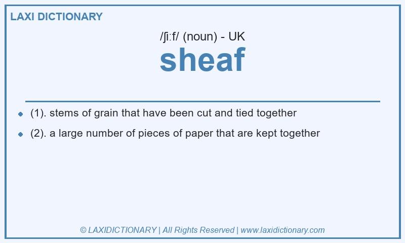 Definition sheaf in British English