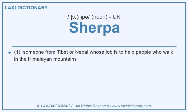 Definition Sherpa in British English