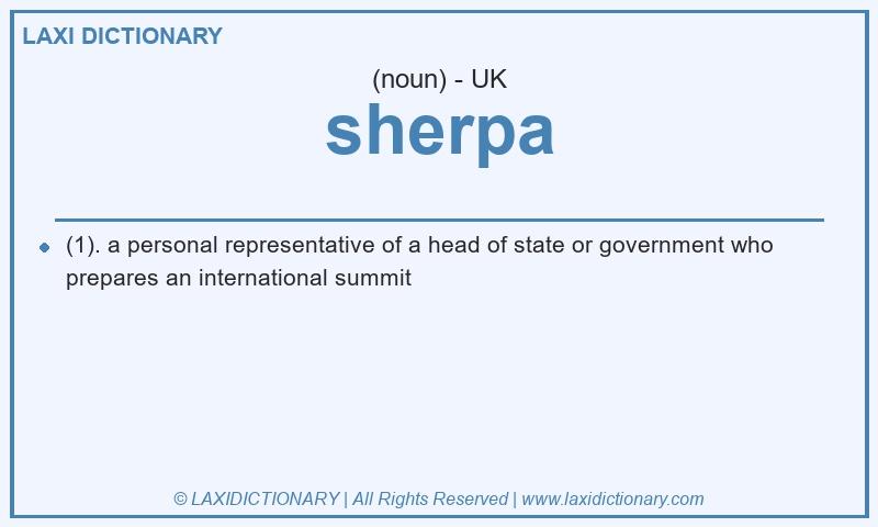 Definition sherpa in British English