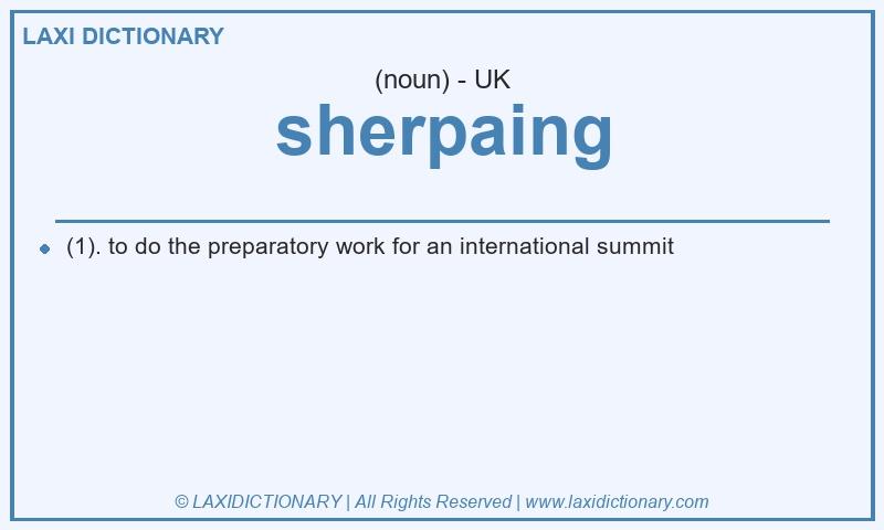 Definition sherpaing in British English