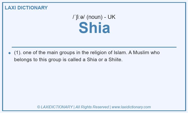 Definition Shia in British English