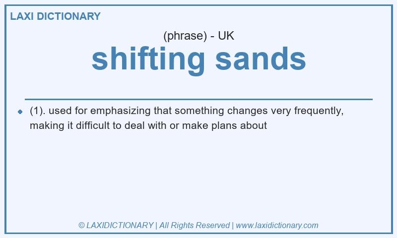 Definition shifting sands in British English