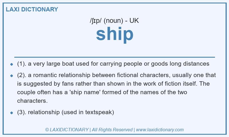 Definition ship in British English