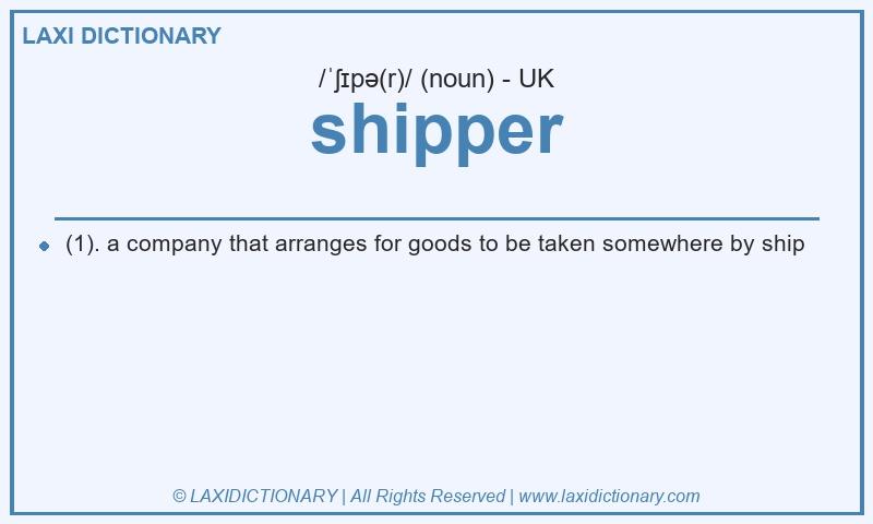 Definition shipper in British English