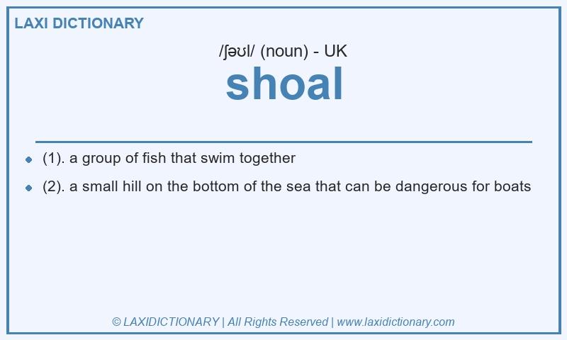 Definition shoal in British English