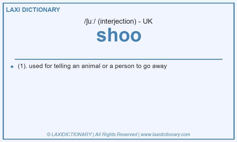 Definition shoo in British English
