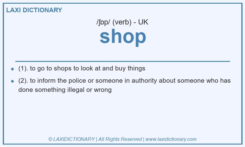 Definition shop in British English