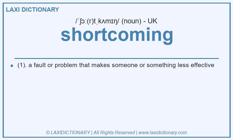 Definition shortcoming in British English