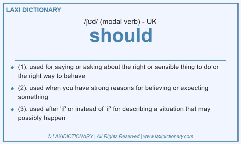 Definition should in British English