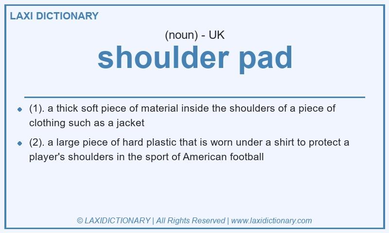Definition shoulder pad in British English