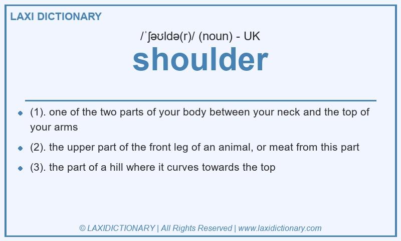 Definition shoulder in British English