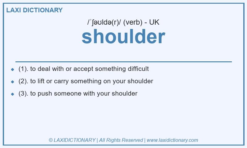 Definition shoulder in British English