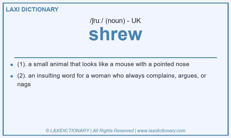 Definition shrew in British English