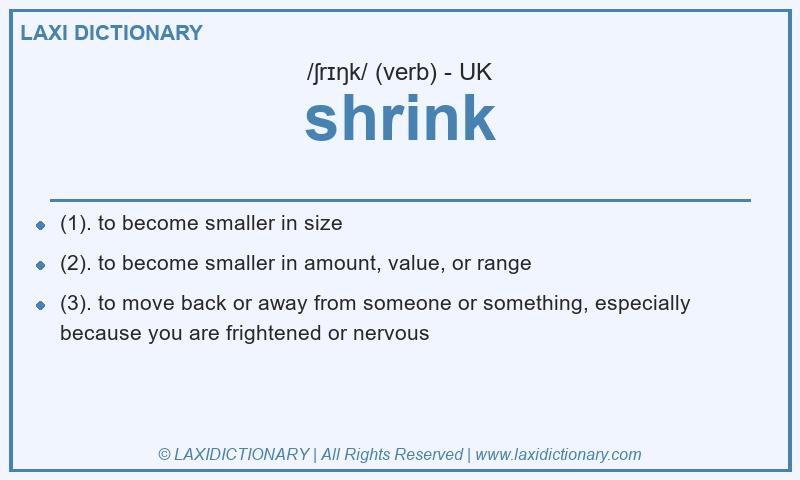 Definition shrink in British English