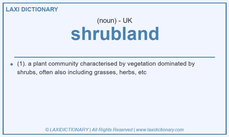 Definition shrubland in British English