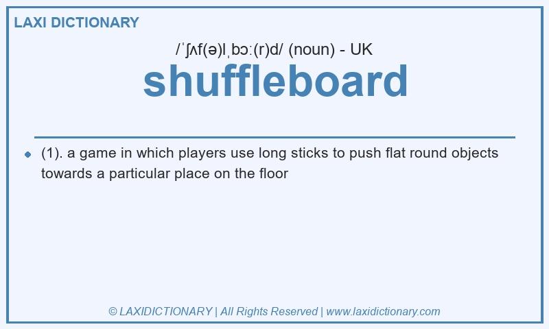 Definition shuffleboard in British English