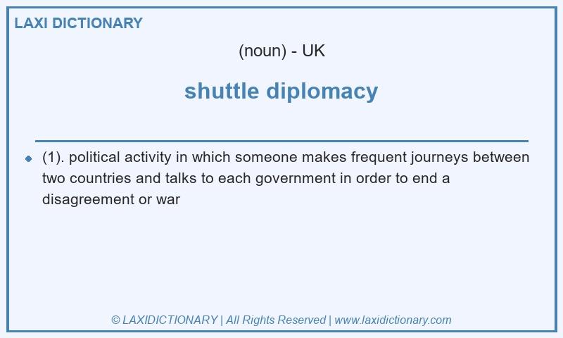 Definition shuttle diplomacy in British English