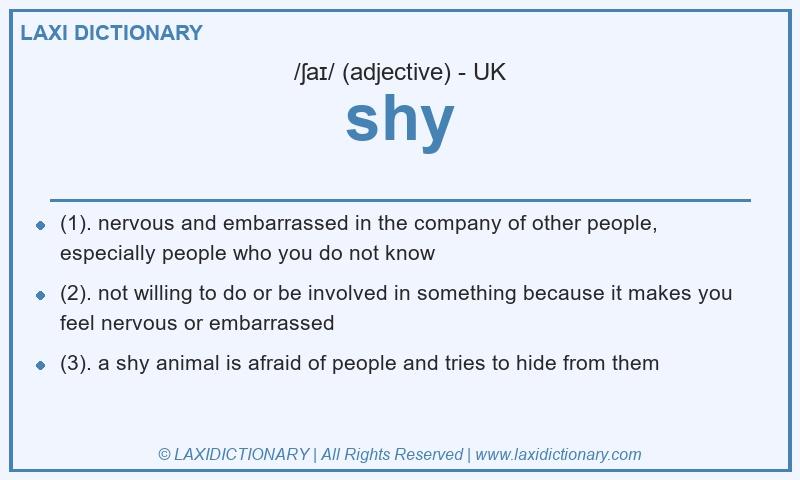 Definition shy in British English
