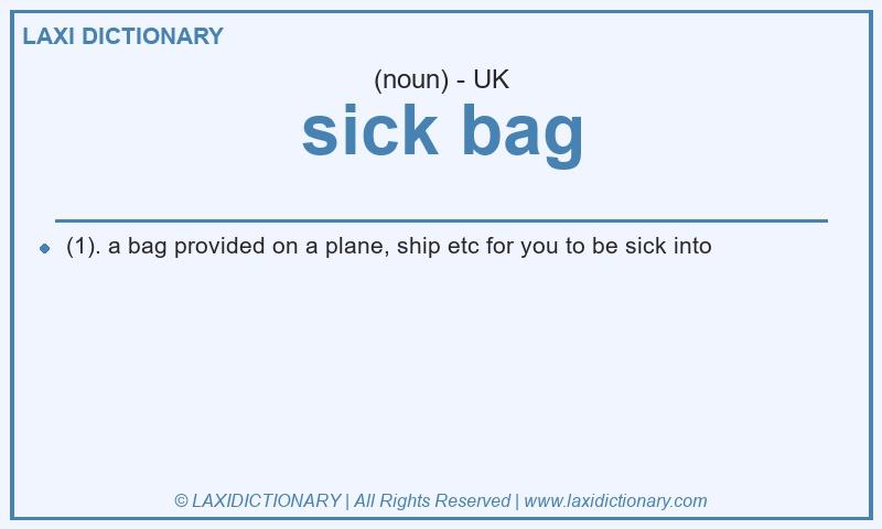 Definition sick bag in British English