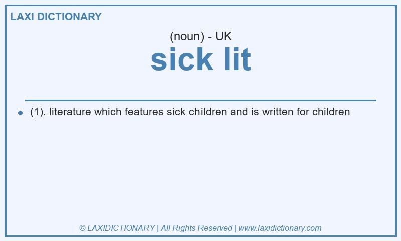 Definition sick lit in British English