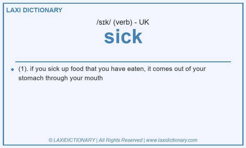 Definition sick in British English