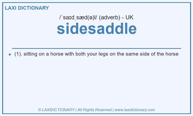 Definition sidesaddle in British English
