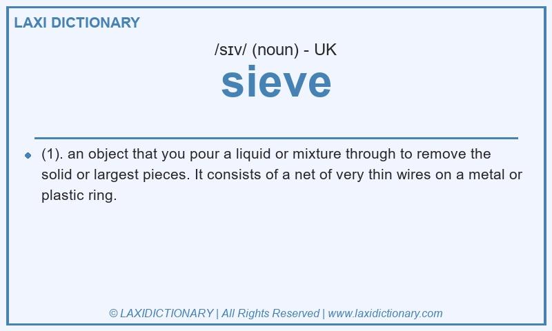 Definition sieve in British English
