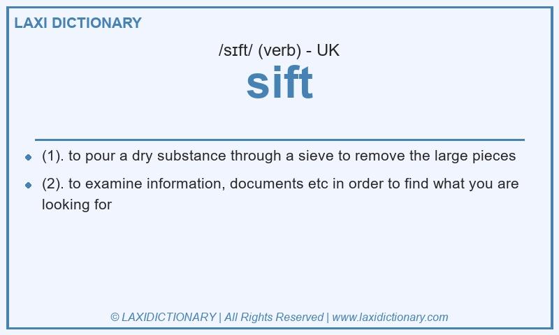 Definition sift in British English