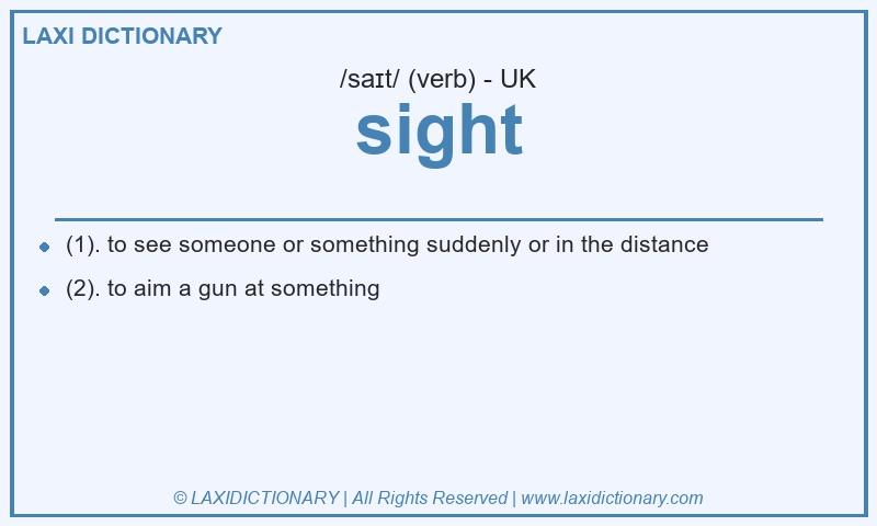 Definition sight in British English
