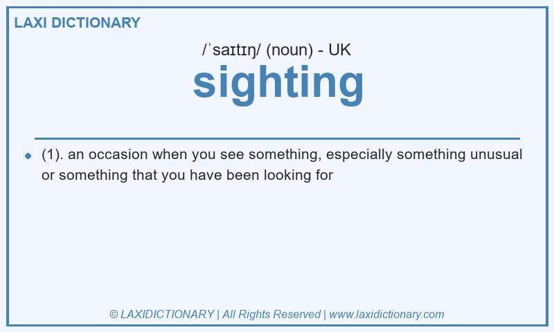 Definition sighting in British English