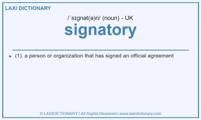 Definition signatory in British English
