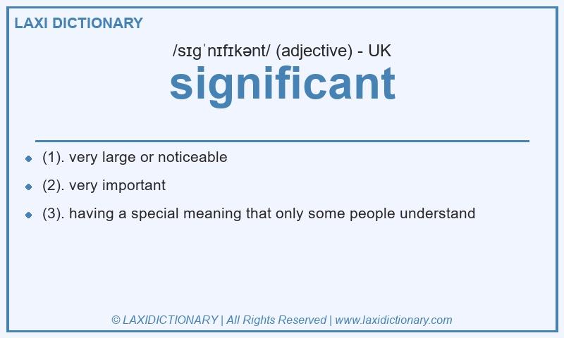 Definition significant in British English
