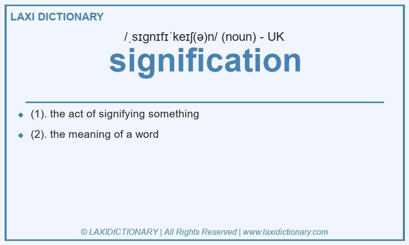Definition signification in British English