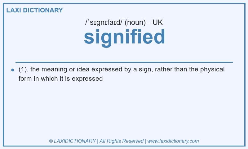 Definition signified in British English