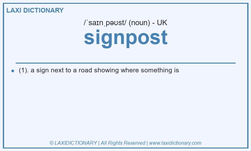 Definition signpost in British English