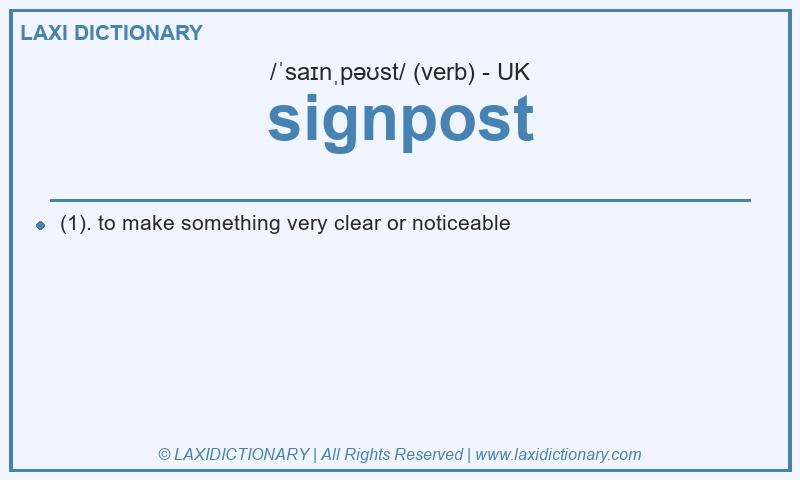 Definition signpost in British English