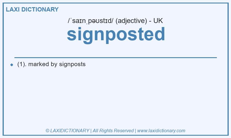 Definition signposted in British English