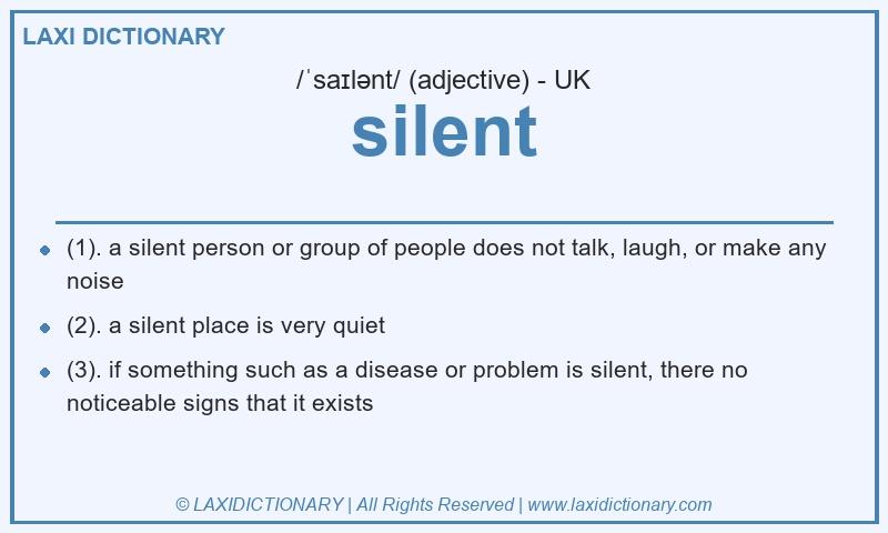 Definition silent in British English