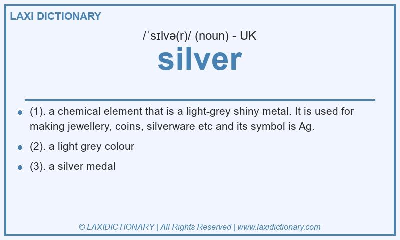 Definition silver in British English