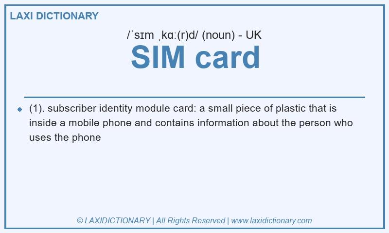 Definition SIM card in British English