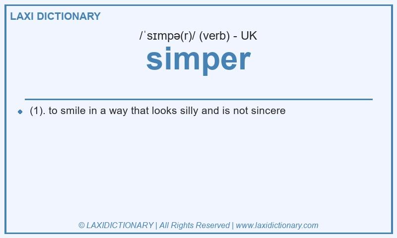 Definition simper in British English