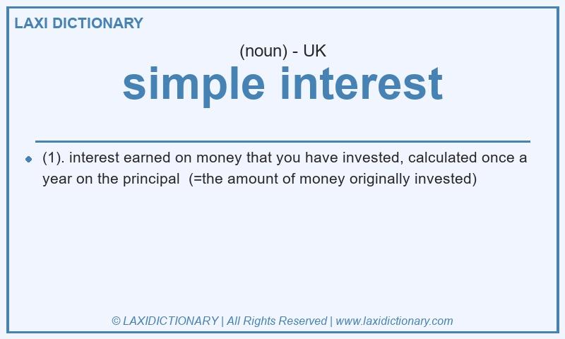 Definition simple interest in British English