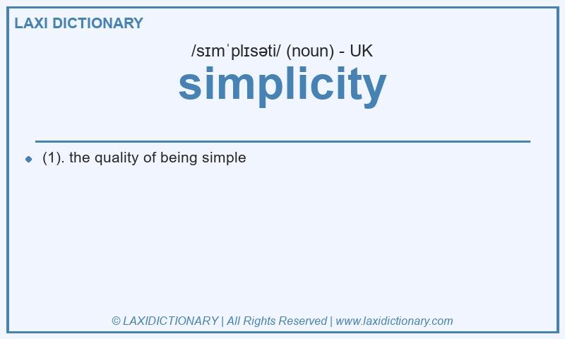 Definition simplicity in British English