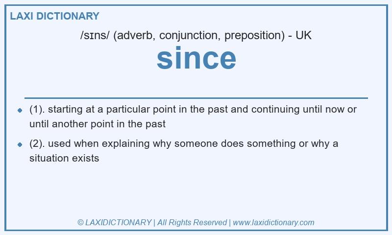 Definition since in British English