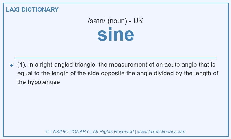 Definition sine in British English