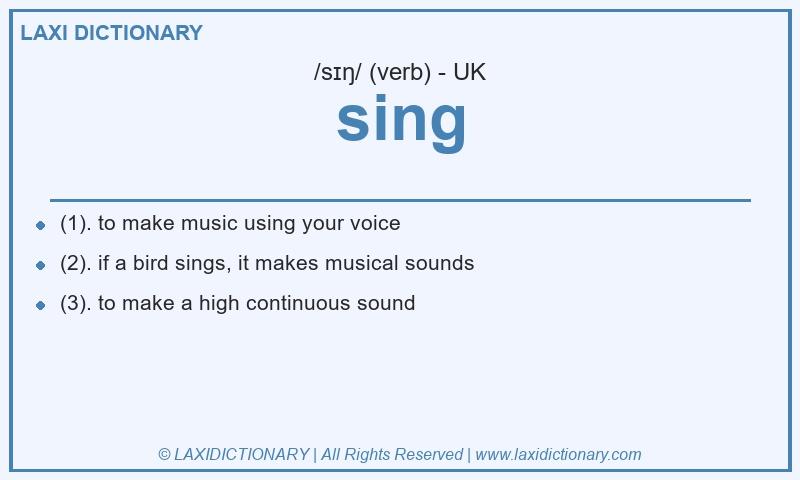 Definition sing in British English
